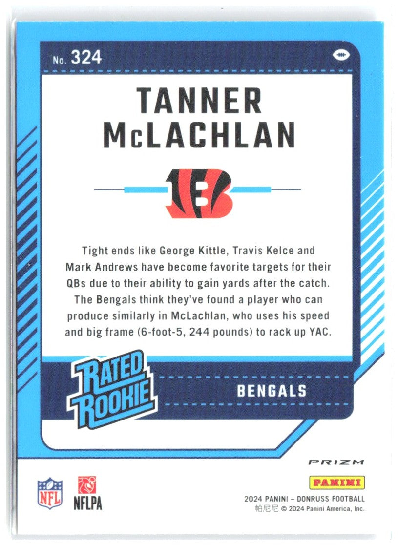 Tanner McLachlan Donruss - Optic Rated Rookies Holo 324 2024 Cincinnati Bengals