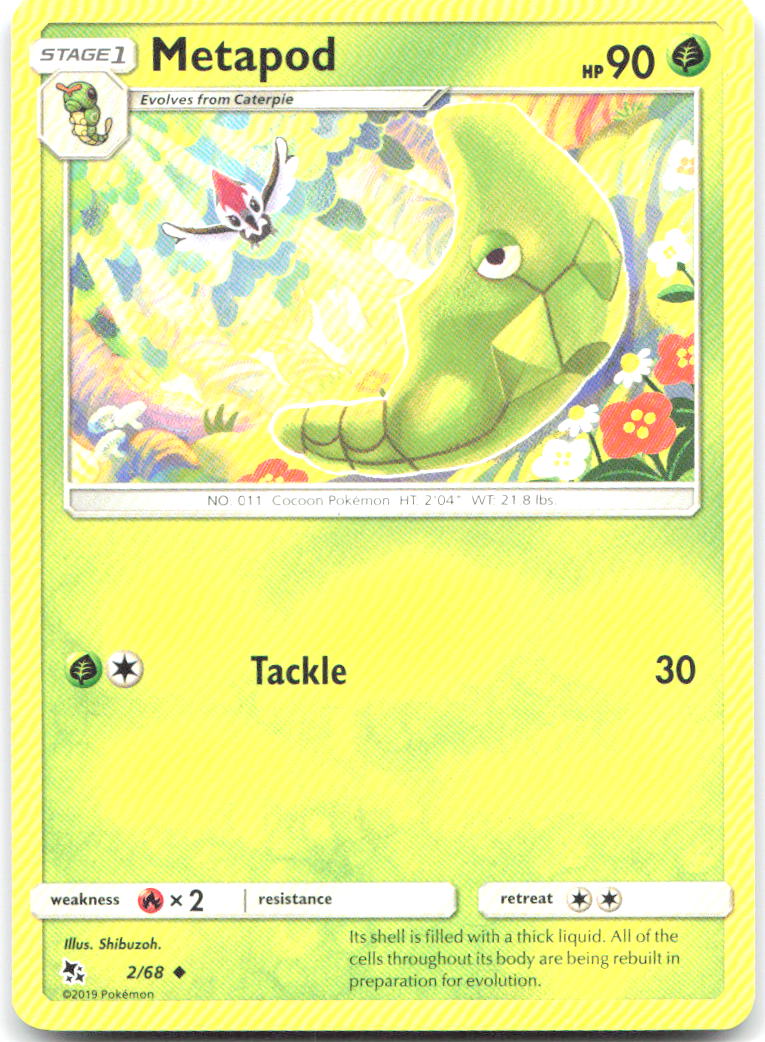 Metapod Uncommon Hidden Fates 2/68 NM Shibuzoh