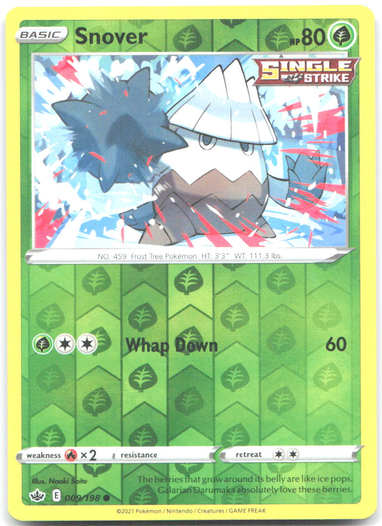 Snover Reverse Holo Common SWSH06 Chilling Reign 009/198 NM Naoki Saito