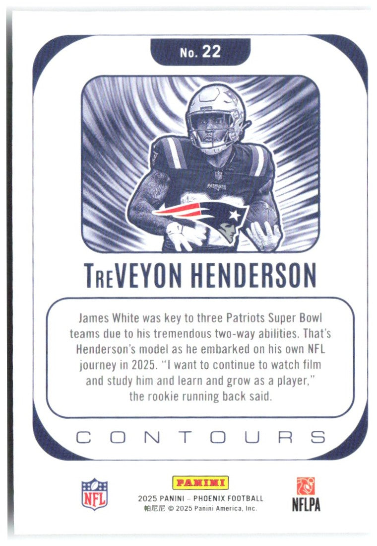 TreVeyon Henderson Panini Phoenix - Contours 22 2025 New England Patriots