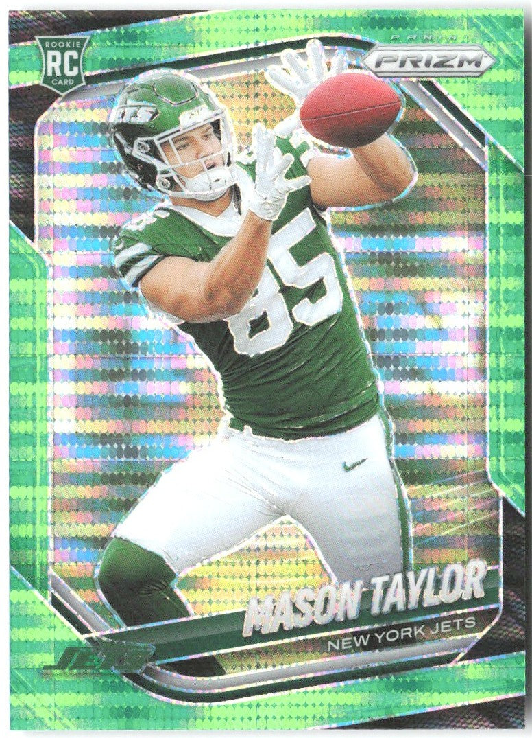 Mason Taylor Panini Prizm - Neon Green Pulsar 329 2025 New York Jets