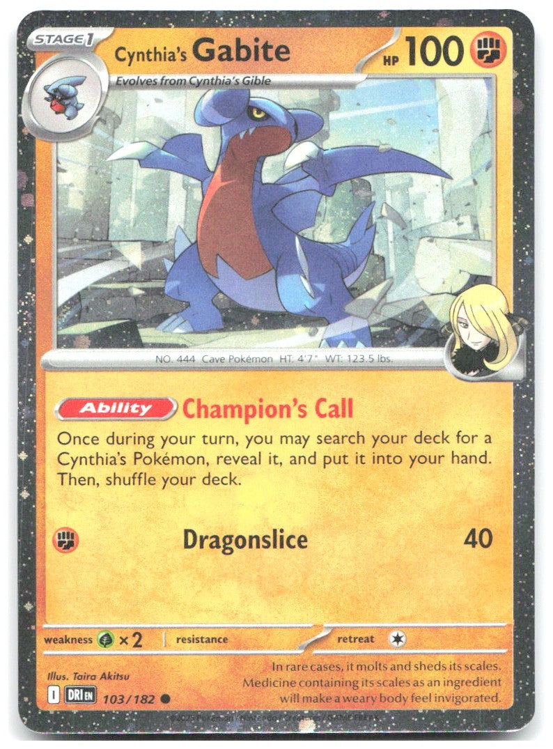 Cynthia's Gabite Cosmos Holo Common Miscellaneous Cards 103/182 NM Aliya Chen