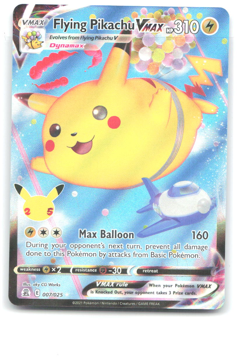 Flying Pikachu VMAX Holo Ultra Rare Celebrations 007/025 NM aky CG Works