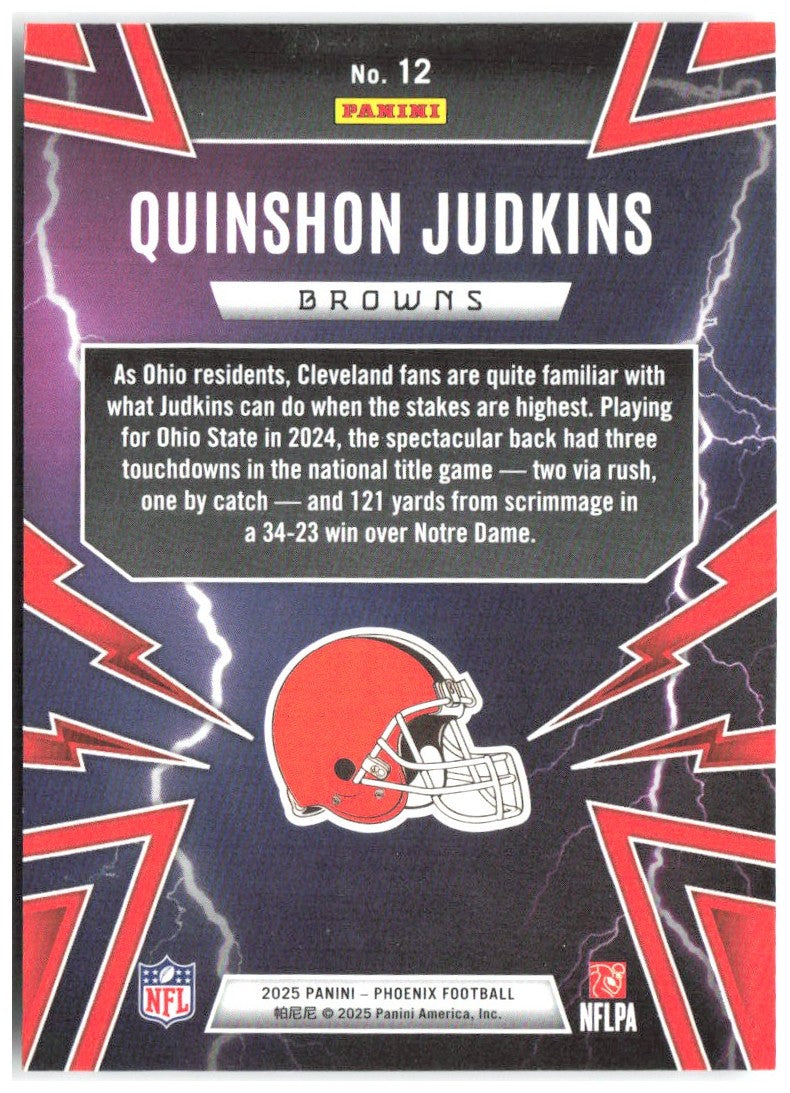 Quinshon Judkins Panini Phoenix - Thunderbirds 12 2025 Cleveland Browns