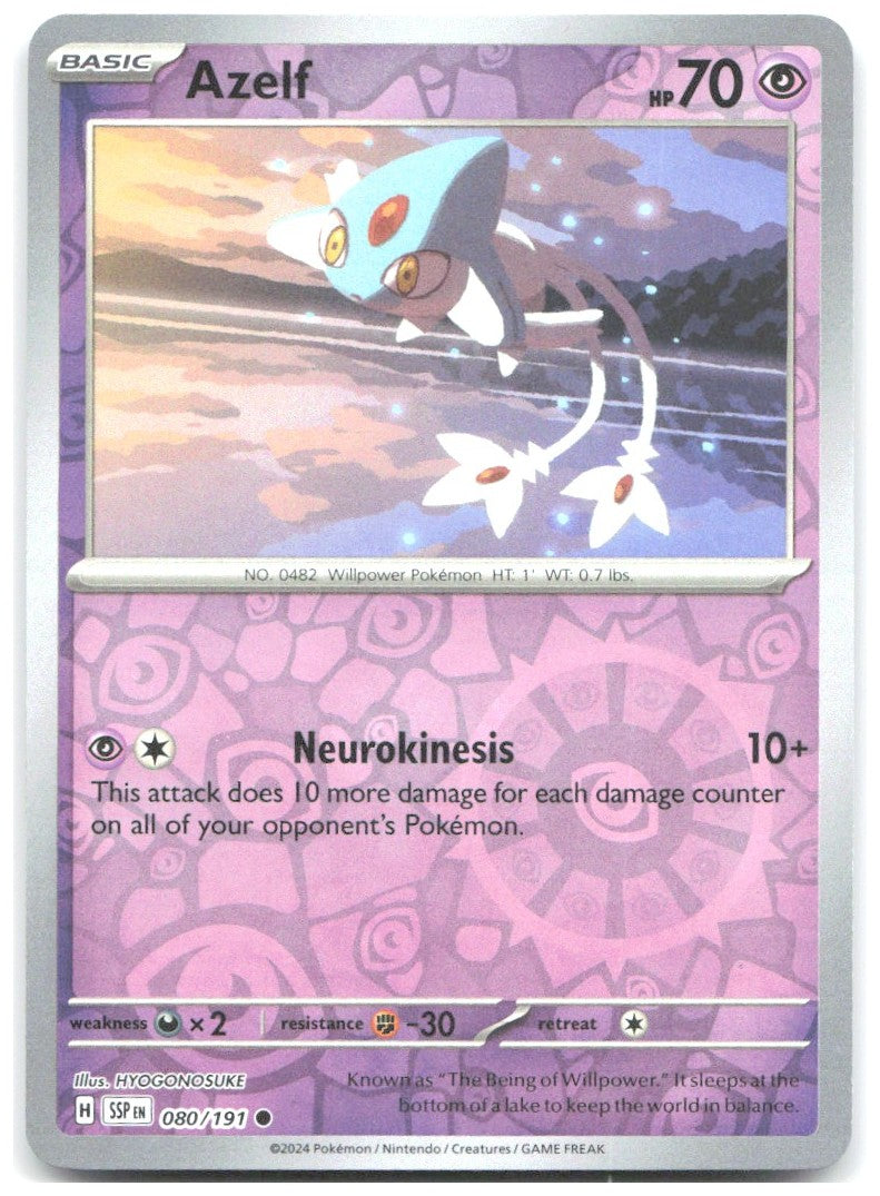 Azelf Reverse Holo Common SV08 Surging Sparks 080/191 NM HYOGONOSUKE