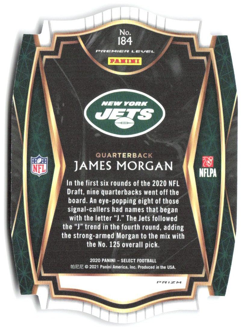 James Morgan Panini Select - Purple Prizm Die Cut 184 2020 New York Jets