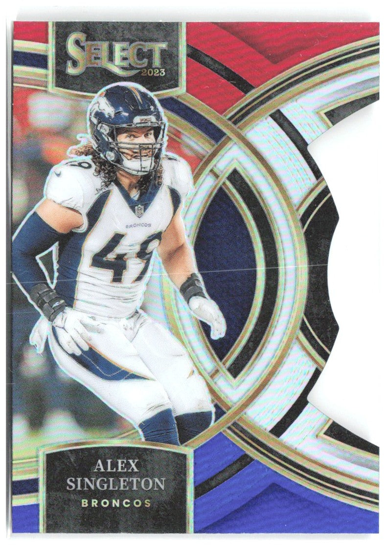 Alex Singleton Select - Red and Blue Prizms Die Cuts 144 2023 Denver Broncos