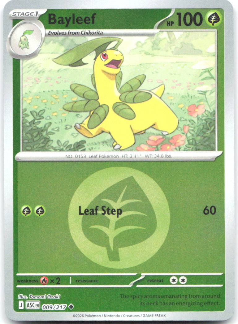 Bayleef Energy Symbol Reverse Holo ME Ascended Heroes 009/217 NM Tomomi Ozaki
