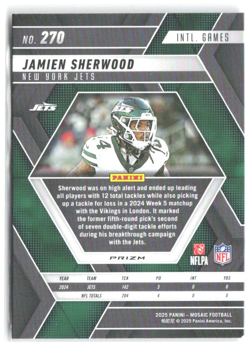 Jamien Sherwood Panini Mosaic - Red Scope 270 2025 New York Jets