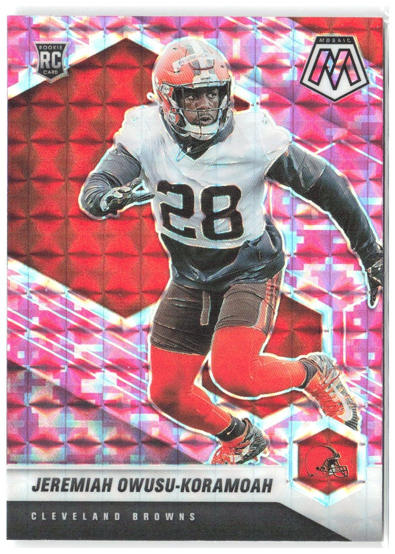 Jeremiah Owusu-Koramoah Panini Mosaic Prizm Camo Pink 365 2021 Cleveland Browns