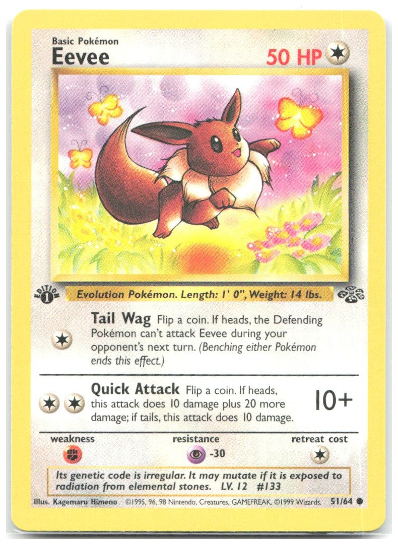 Eevee 1st Edition Common Jungle 51/64 NM Kagemaru Himeno