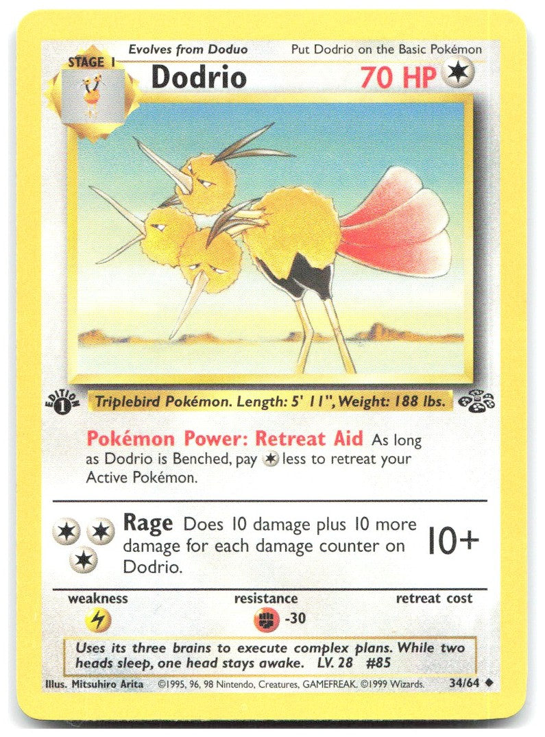 Dodrio 1st Edition Uncommon Jungle 34/64 NM Mitsuhiro Arita