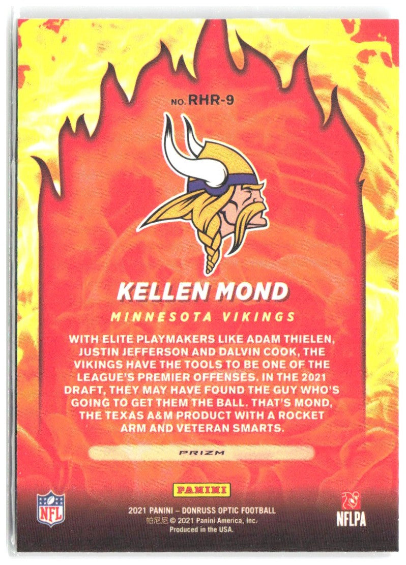 Kellen Mond Donruss Optic - Red Hot Rookies RHR-9 2021 Minnesota Vikings
