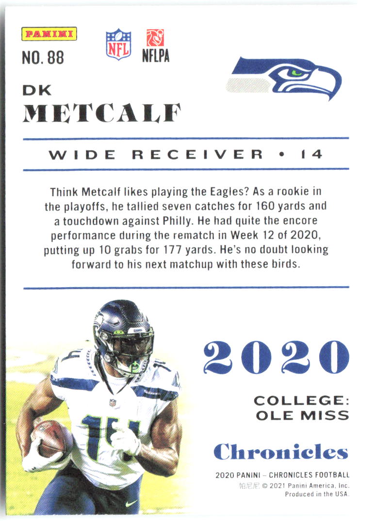 DK Metcalf Panini Chronicles - Pink 88 2020 Seattle Seahawks