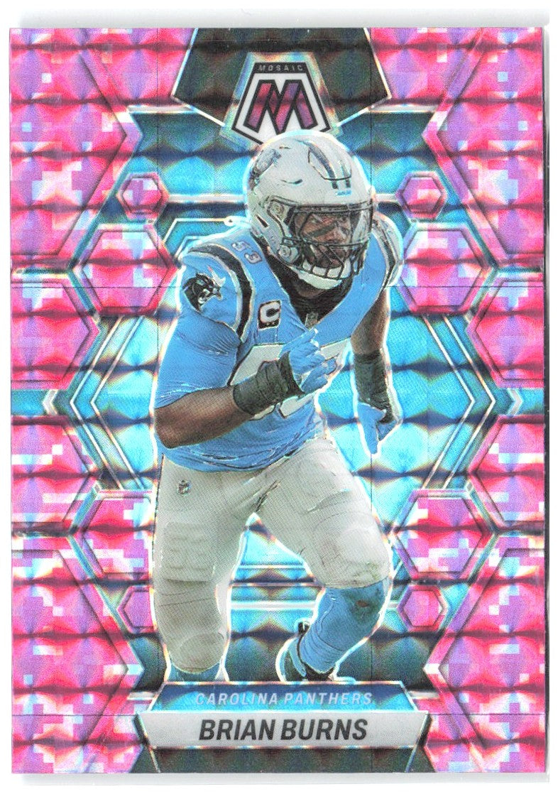 Brian Burns Panini Mosaic - Camo Pink Mosaic 29 2023 Carolina Panthers