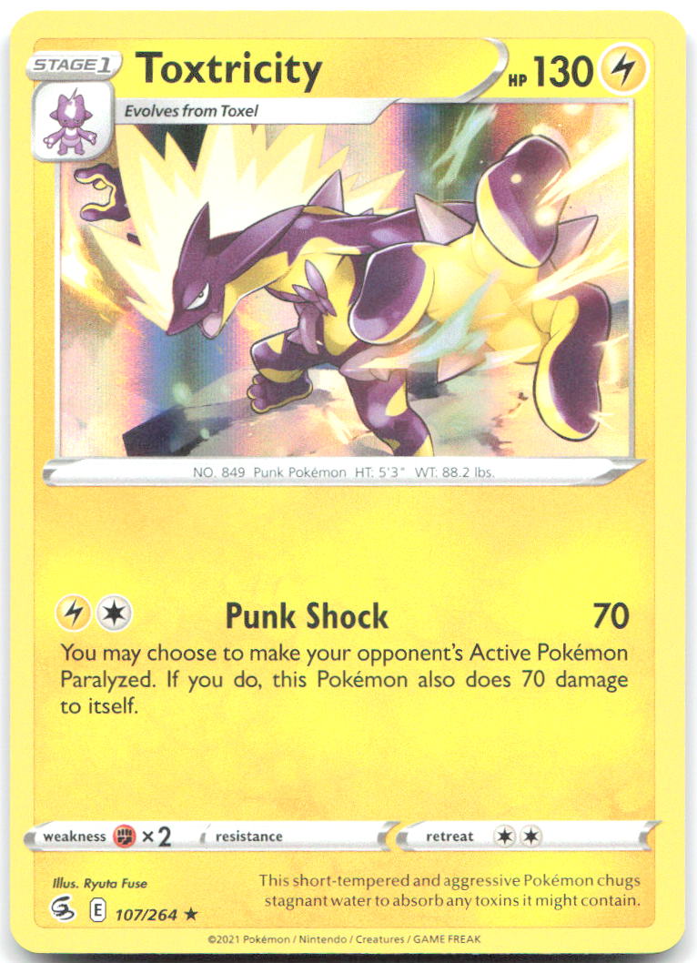 Toxtricity 107 Holo Rare SWSH08 Fusion Strike 107/264 NM Ryuta Fuse
