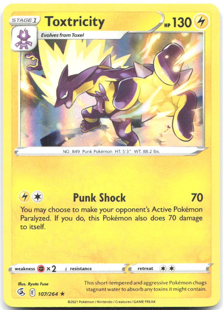 Toxtricity 107 Holo Rare SWSH08 Fusion Strike 107/264 NM Ryuta Fuse