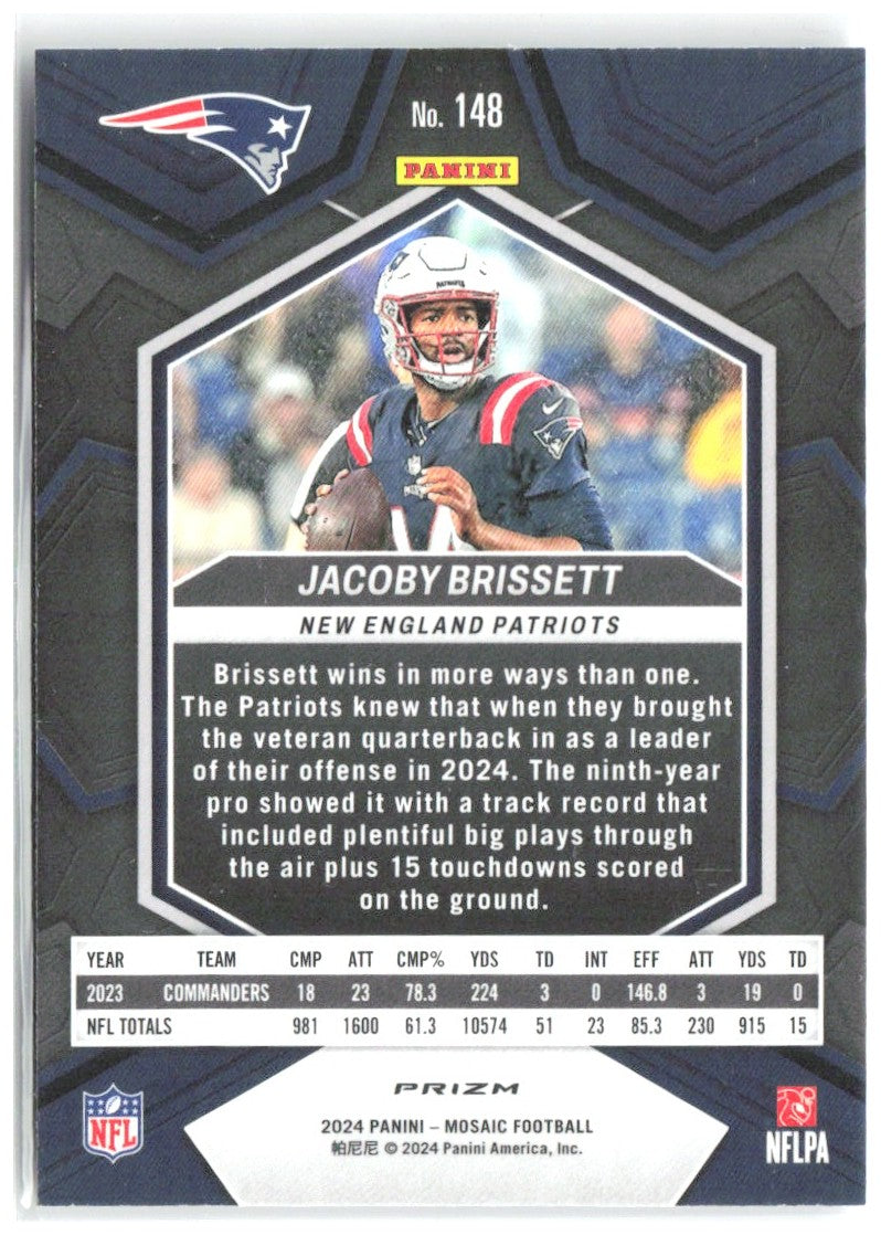 Jacoby Brissett Panini Mosaic - Silver 148 2024 New England Patriots