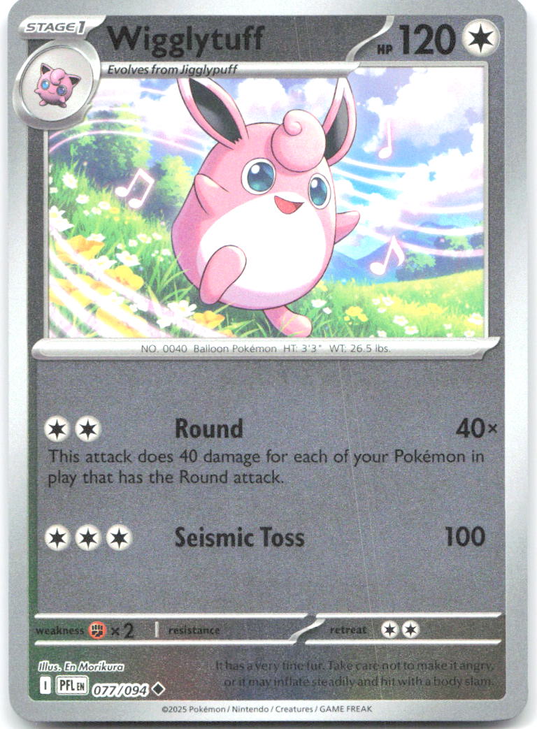 Wigglytuff Reverse Holo Uncommon ME02 Phantasmal Flames 077/094 NM Naoyo Kimura