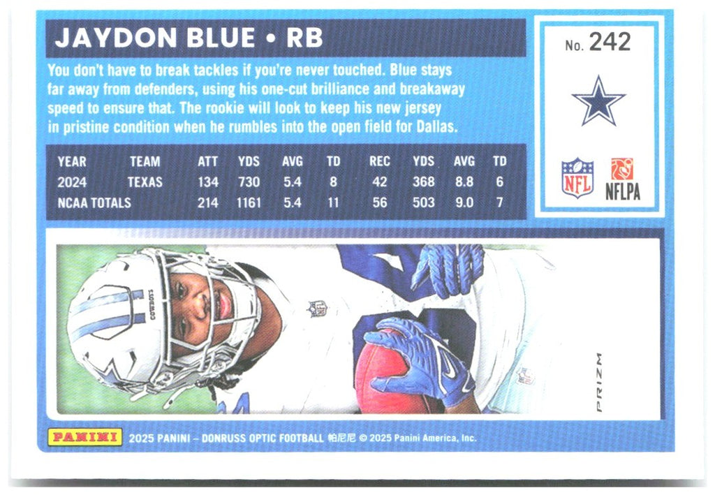 Jaydon Blue Donruss Optic - Holo 242 2025 Dallas Cowboys