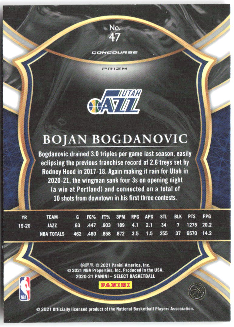 Bojan Bogdanovic Red White Orange Shimmer Panini Select - Red White Orange Shimmer 47 NM