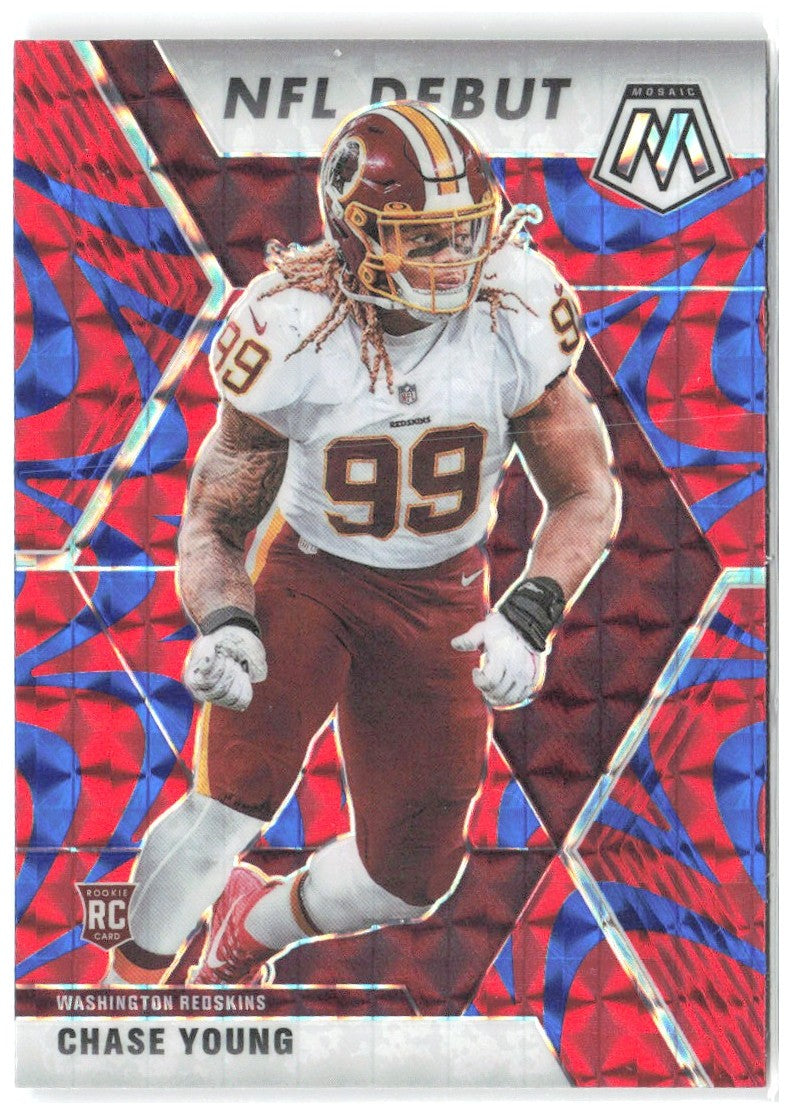 Chase Young Panini Mosaic - Prizm Reactive Blue 272 2020 Washington Redskins