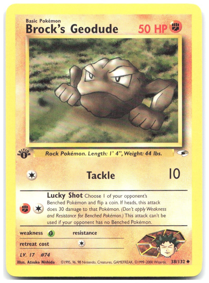 Brock's Geodude 38 1st Edition Uncommon Gym Heroes 038/132 NM Atsuko Nishida