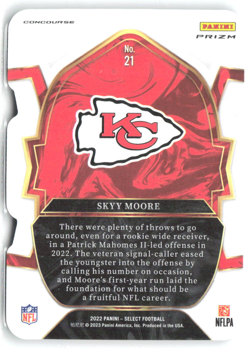 Skyy Moore Select - Black and Green Prizm Die Cut 21 2022 Kansas City Chiefs