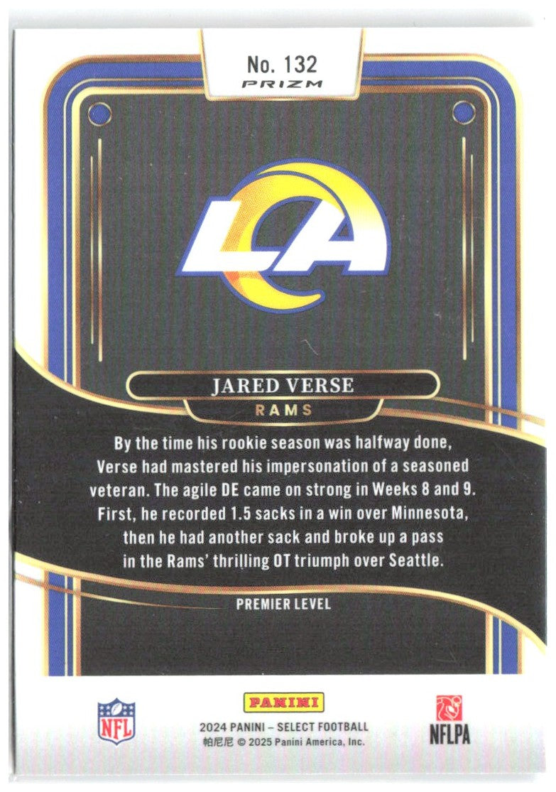 Jared Verse Panini Select - Red & Yellow Prizm Shock 132 2024 Los Angeles Rams