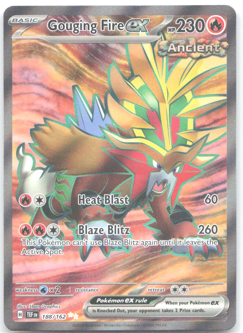 Gouging Fire ex Holo Ultra Rare SV05: Temporal Forces 188/162 NM 5ban Graphics