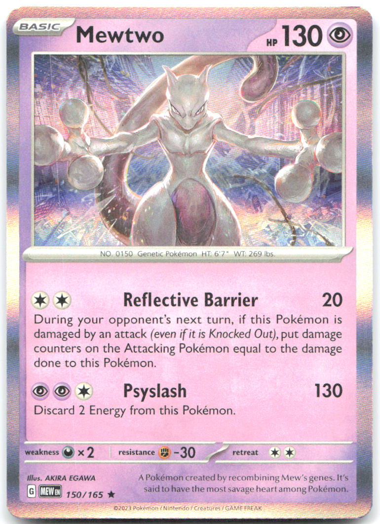 Mewtwo Holo Rare SV Scarlet & Violet 151 150/165 NM AKIRA EGAWA