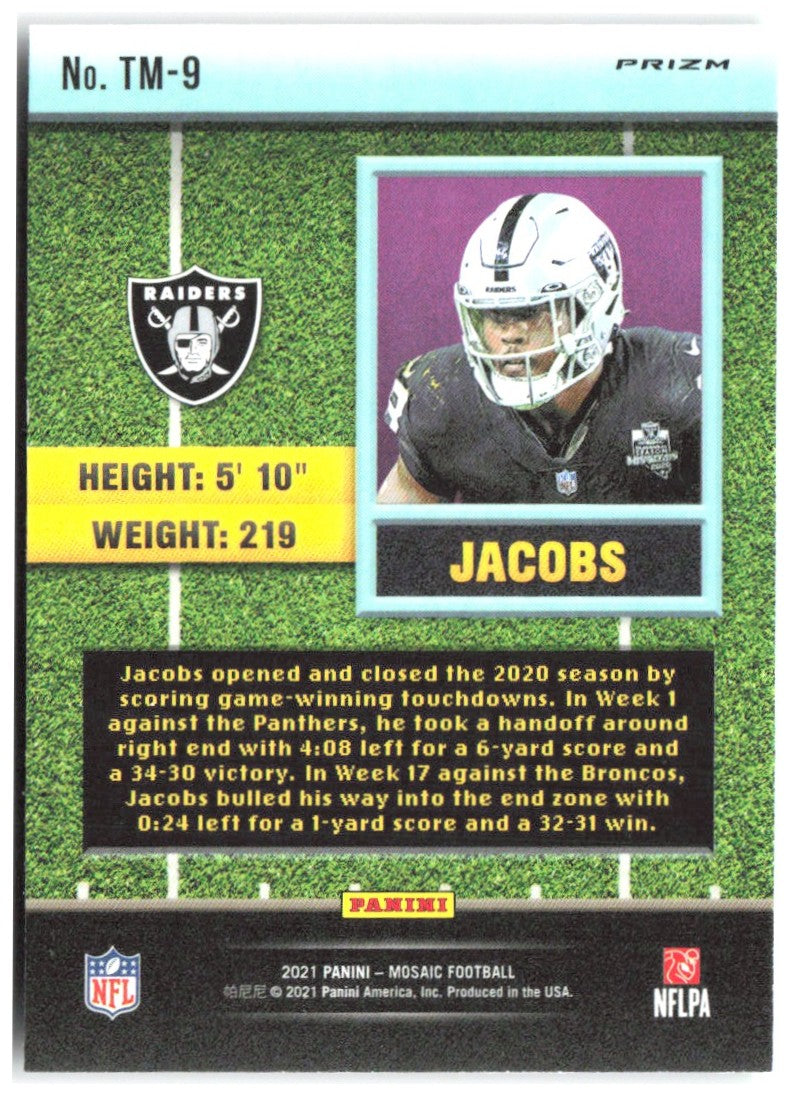 Josh Jacobs Mosaic - Touchdown Masters Mosaic Green TM-9 2021 Las Vegas Raiders