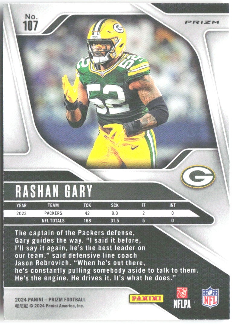 Rashan Gary Panini Prizm - Disco 107 2024 Green Bay Packers