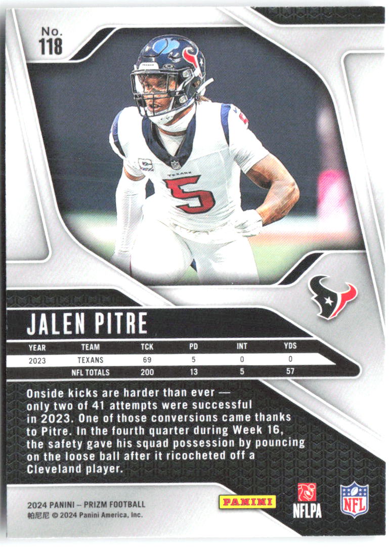 Jalen Pitre Panini Prizm 118 2024 Houston Texans