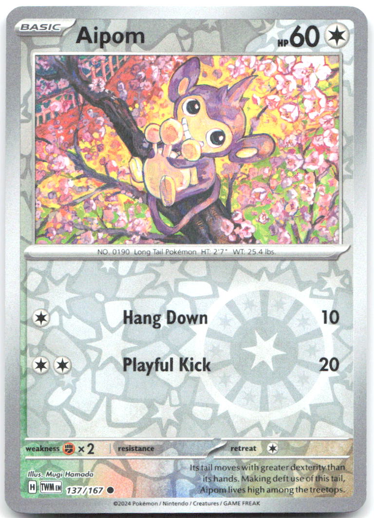 Aipom Reverse Holo Common SV06 Twilight Masquerade 137/167 NM Mugi Hamada