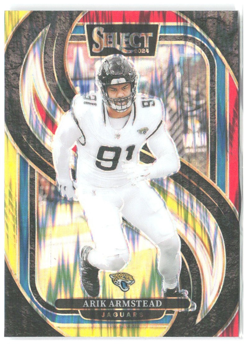 Arik Armstead Select - Red & Yellow Prizm Shock 107 2024 Jacksonville Jaguars