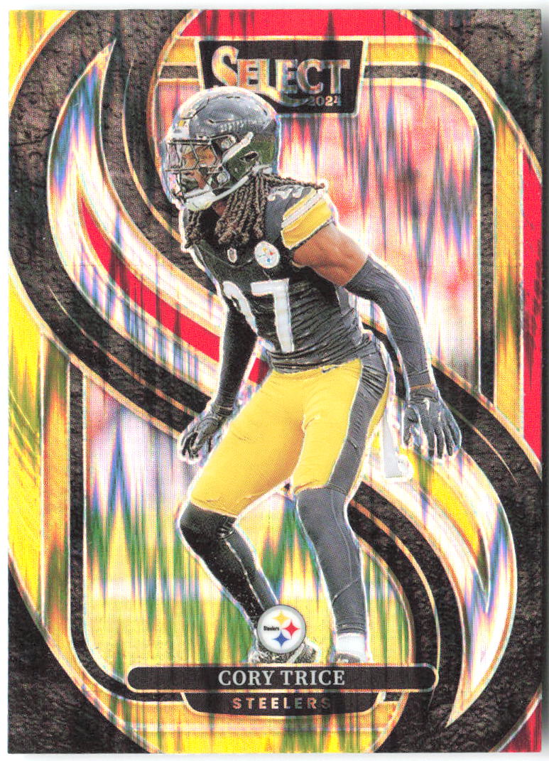 Cory Trice Panini Select - Red & Yellow Prizm Shock 140 2024 Pittsburgh Steelers