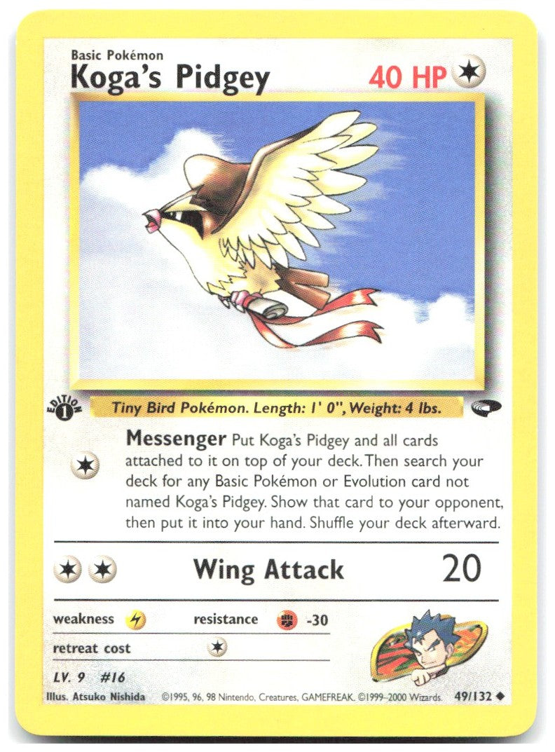 Koga's Pidgey 49 1st Edition Uncommon Gym Challenge 049/132 NM Atsuko Nishida