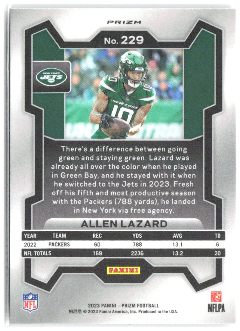 Allen Lazard Panini Prizm - Silver 229 2023 New York Jets