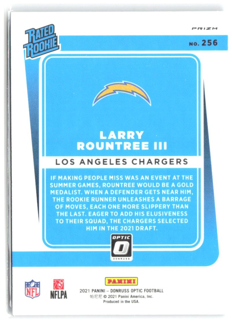 Larry Rountree III Donruss Optic - Purple Shock 256 2021 Los Angeles Chargers