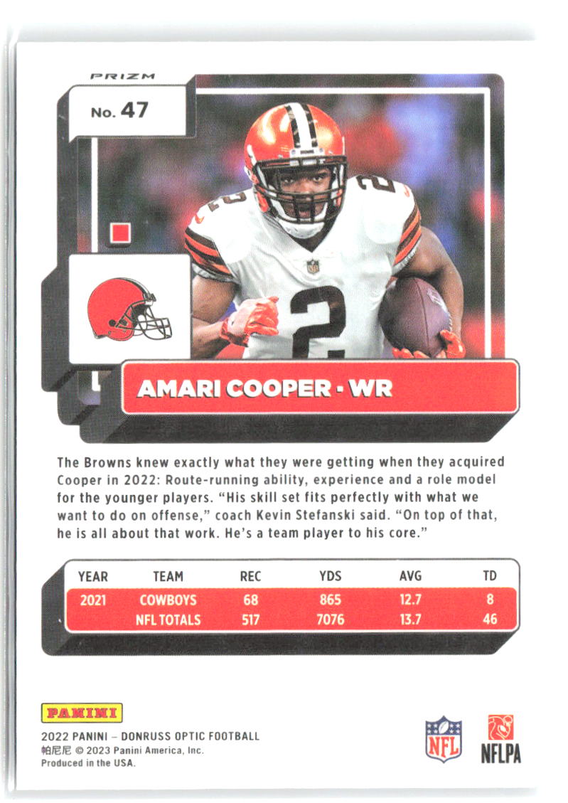 Amari Cooper Donruss Optic - Holo 47 2022 Cleveland Browns