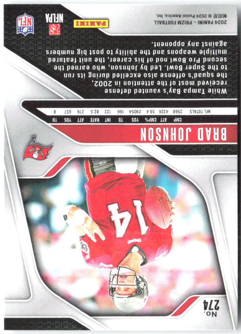 Brad Johnson Panini Prizm 274 2024 Tampa Bay Buccaneers