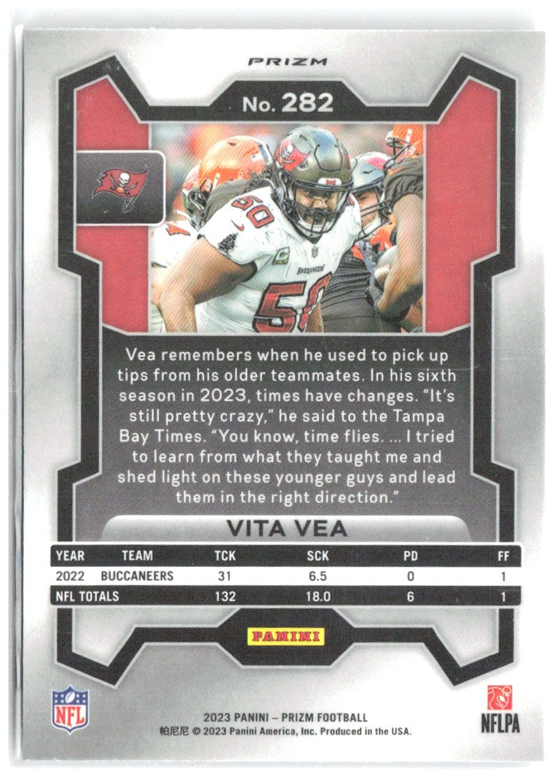 Vita Vea Panini Prizm - Silver 282 2023 Tampa Bay Buccaneers