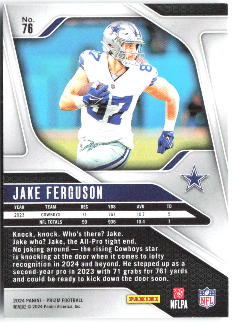 Jake Ferguson Panini Prizm 76 2024 Dallas Cowboys
