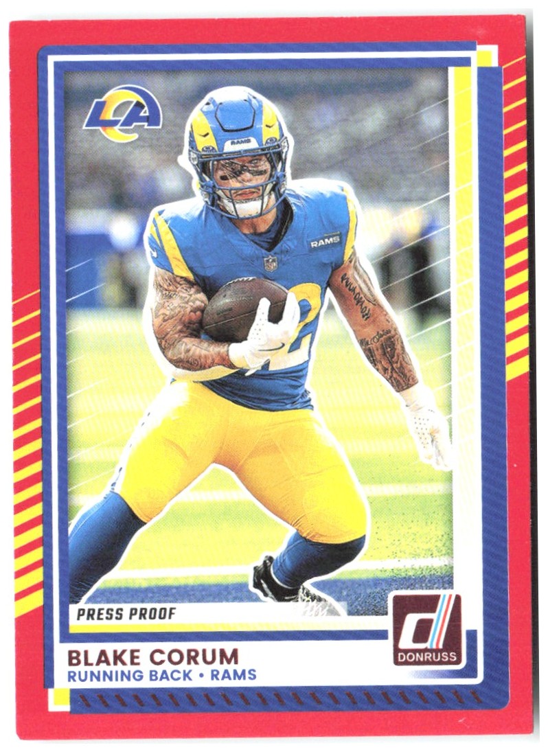 Blake Corum Donruss - Press Proofs Red 172 2025 Los Angeles Rams