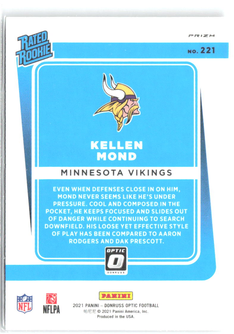 Kellen Mond Donruss Optic - Holo 221 2021 Minnesota Vikings