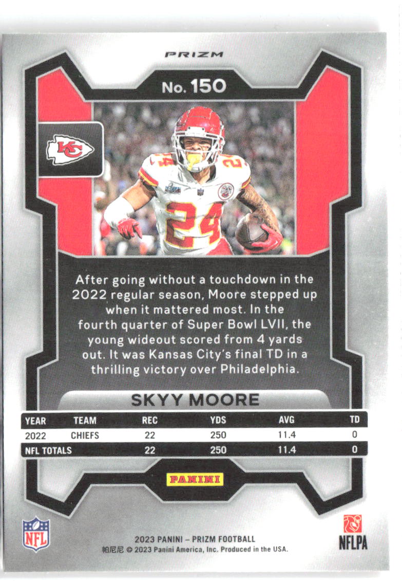 Skyy Moore Panini Prizm - Lazer 150 2023 Kansas City Chiefs