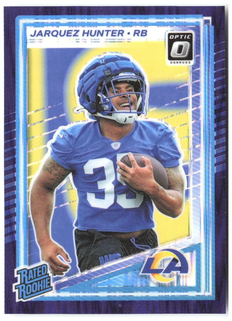Jarquez Hunter Donruss Optic - Purple Shock 292 2025 Los Angeles Rams