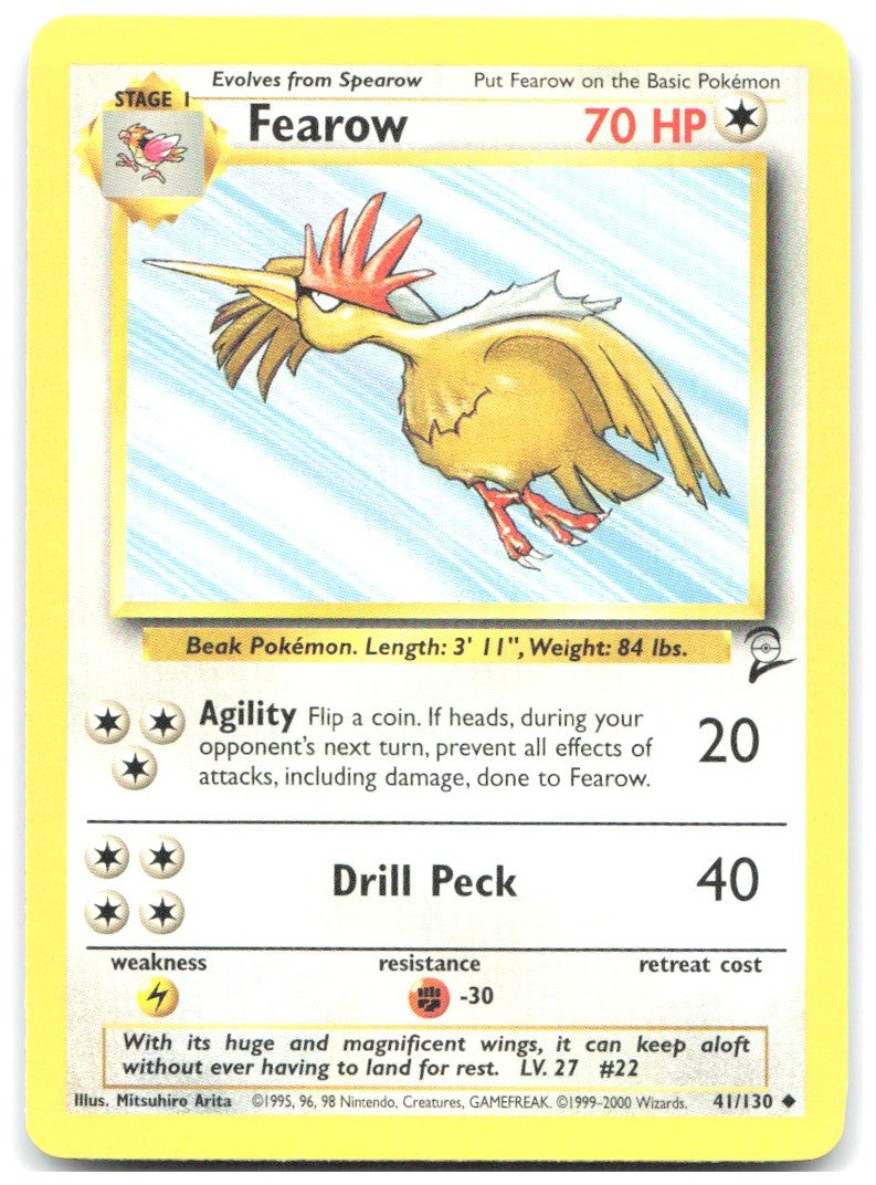 Fearow Uncommon Base Set 2 041/130 LP Mitsuhiro Arita