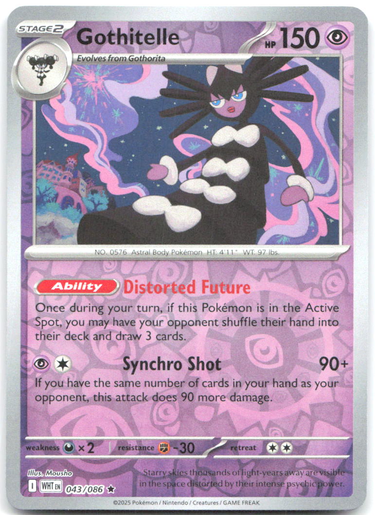 Gothitelle Reverse Holo Rare SV White Flare 043/086 NM Mousho